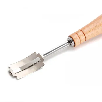 

1 Set French Toas Cutters Western-style Arc Curved Toast Knife Wooden Handle Stainless Steel Bread Cutter Kitchen Gadgets