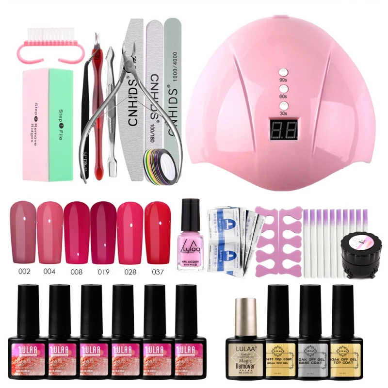 

Full Nail Art Set Nail Polish Gel Nail Polish Remover Manicure Set With Uv Led Lamp Manicure Kits