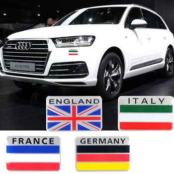 

3D Car Trunk Badge england Italy France Germany Emblem Sticker Metal Aluminum Decal Logo For bmw mini lada seat skoda audi honda