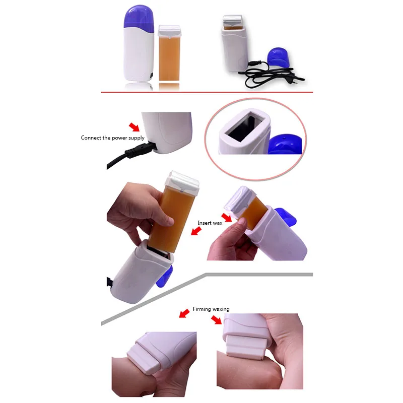 Профессиональный одиночный ручной набор для депиляции, воска, удаления волос, машина с европейской вилкой, портативный эпилятор, рулон, нагреватель для депиляции