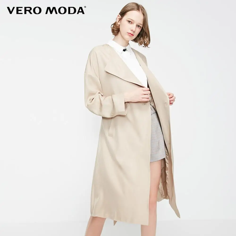 Eggnog Vero Moda Женский Тренч на шнуровке с декоративными пуговицами | 319121537 - Цвет: Eggnog