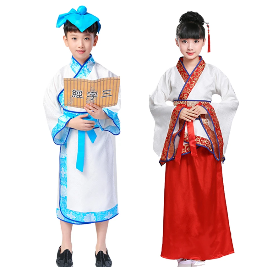 Китайский Hanfu платье Чонсам для девочек, китайское платье школьная Униформа детская традиционной культурой страны, новогодние костюмы для детей, Костюмы