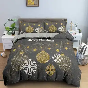 

Luxury Christmas Gift Parttern 2/3Pcs Duvet Cover Set and Pillow Case Bedding Sets US/EU/UK/AU Single Twin Full Queen King