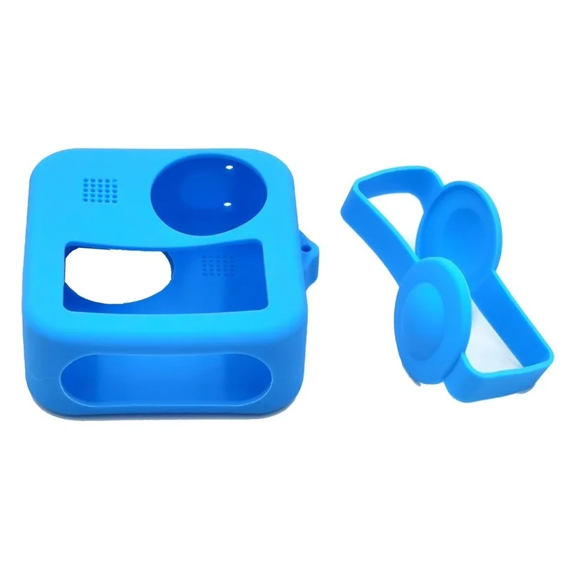 Ferbao Coque De Protection En Silicone Pour GoPro MAX 2, Avec Capuchon D'objectif, Cordon Et Couvercle De Batterie Pour GoPro MAX 2, Coque En Silicone + Couvercle De Batterie