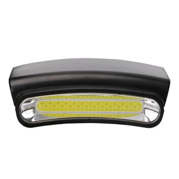 

COB Led Clip On White Flashlight Cap Hat Lamp Cycling Hiking Camping Head Light With Battery 3 Modes Black