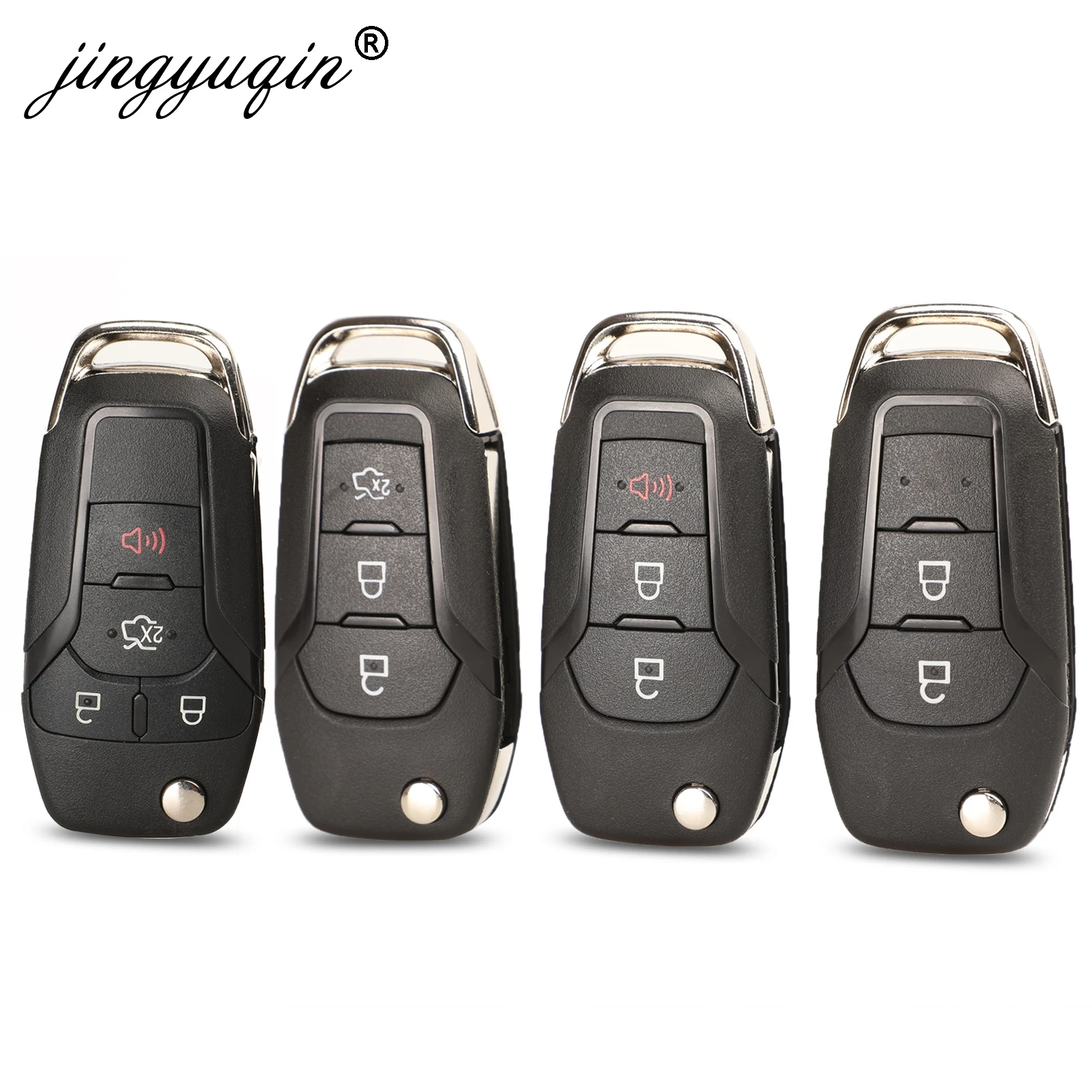 Складной чехол для ключей jingyuqin 2/3/4 кнопки Ford Focus Fusion Mk2 Mk7 Ranger Explorer без порезов с
