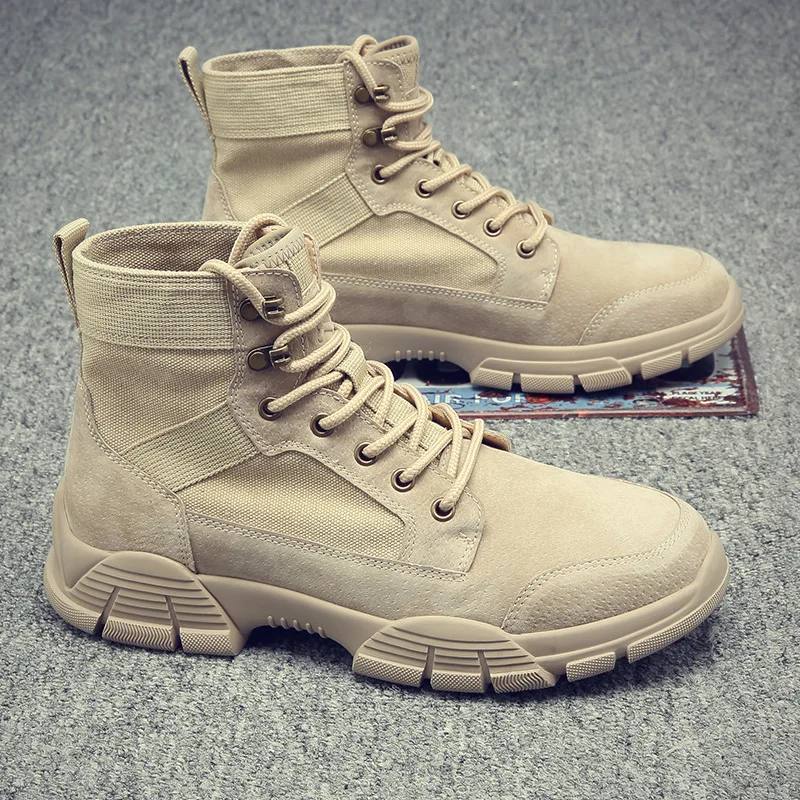 Botas Martin botas de los hombres de invierno cálido tendencia botas de herramientas de alto-top de cuero de los hombres botas de cuero británico botas militares para desierto