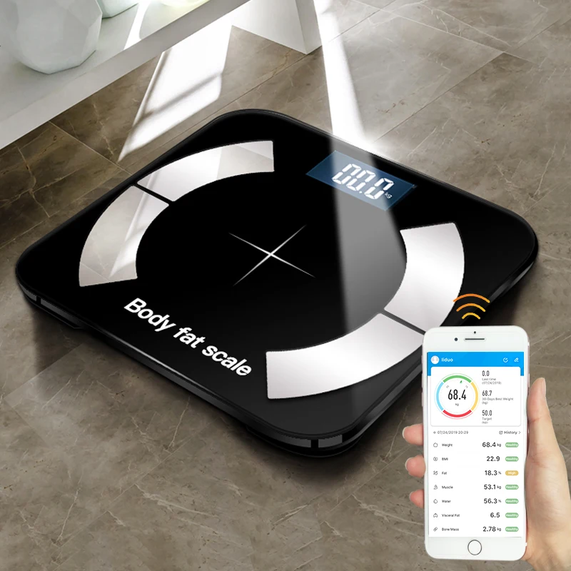 

Smart Electronic Body Weight Scale Bluetooth Floor Bathroom Scale LCD Display Body Fat Scale Digital Body Weight Scale BMI Scale