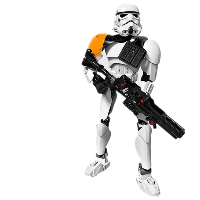 Новинка, Звездные войны, красный галстук, истребитель, космический корабль, микрофайтинги, AT-ST, файтинги, строительные блоки, кирпичи, игрушки для детей - Цвет: Шоколад