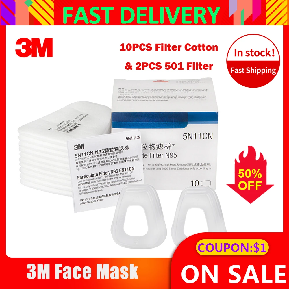 

3m 5n11 Filter Cotton Respirator Filter cover N95 Particulate Filter For 3M Filter Cartridges for 6200/7502/6800 Series Gas Mask