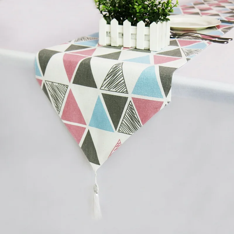 B 1pcs Table Runner Linen Christmas Decoration Dining Table Flag Tablecloths Placemat for Home Hotel Festival Decoration - Цвет: B