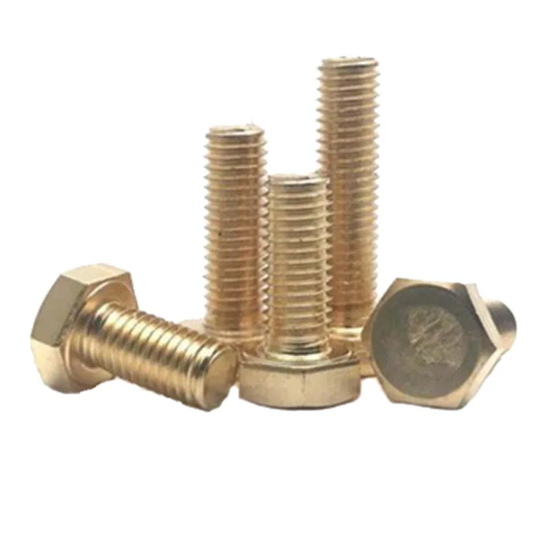 1pcs 1/2*4 outer hexagon screw hexagonal bolts Mechanical bolt thread nail Smooth surface brass