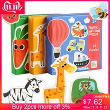 Детская деревянная головоломка для познания животных, обучающая развивающая игрушка с фруктами, рождественские подарки для детей, развивающие игрушки для малышей