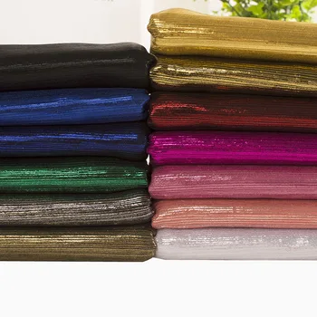 

Super Soft Bronzing Metallic Laser Elastic Fabric For Dresses T-shirt Tops Stage Performance Clothing Home Decor Curtains DIY