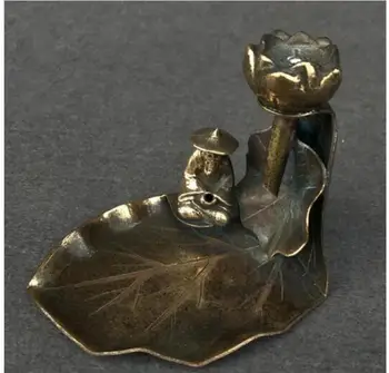 

Copper Statue Pure Copper Incense Insertion Incense Stove Censer Old Man Fishing Fish Lotus Decoration Statue