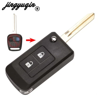 

jingyuqin 2 Buttons Flip Folding Remote Key Shell Car Case FOB Cover for Nissan Bluebird Qashqai Elgrand X-TRAIL Navara Micra