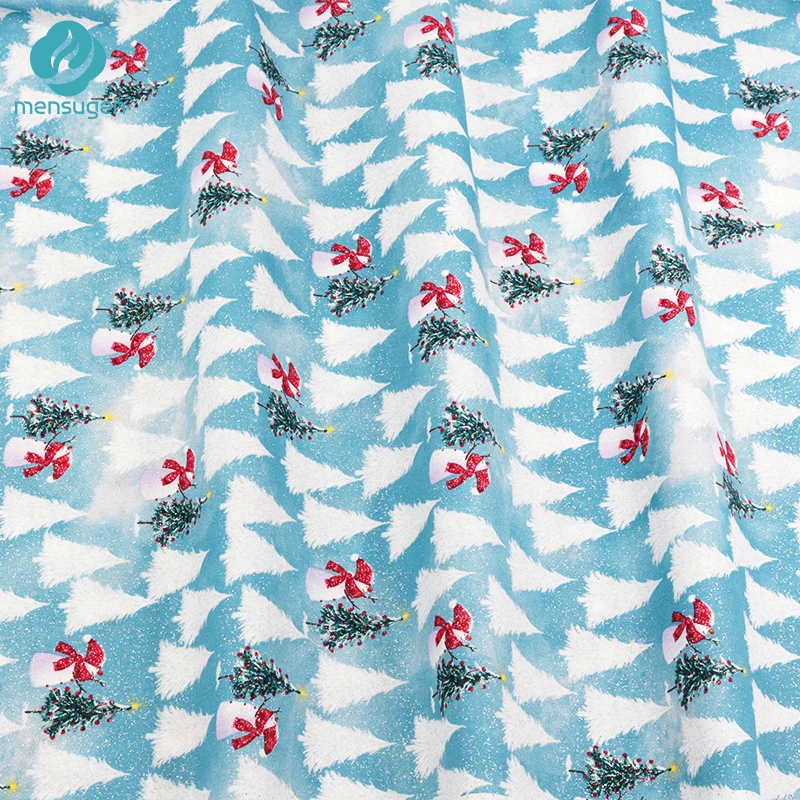 Синий серый хлопок Рождественская ткань для украшения дома лоскутное шитье DIY наволочка ручной пошив Рождественская ткань