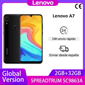 Перейти на Алиэкспресс и купить Смартфон Global Verdion Lenovo A7 SPREADTRUM SC9863A, Восьмиядерный, 2 Гб, 32 ГБ, 6,09 дюйма, HD экран, 4000 мАч, 13 МП, AI, двойная камера, мобильный телефон