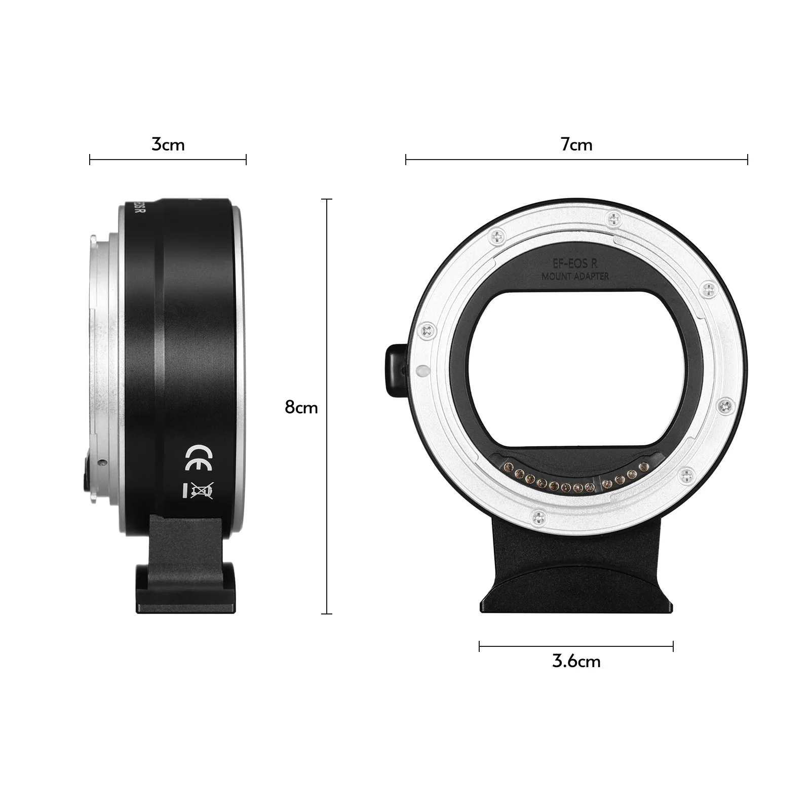 Lens Adapter Andoer EF-EOSR AF IS Image Stabilization for Canon EF EF-S Lens to Canon EOS R RF Mount Full Frame Cam