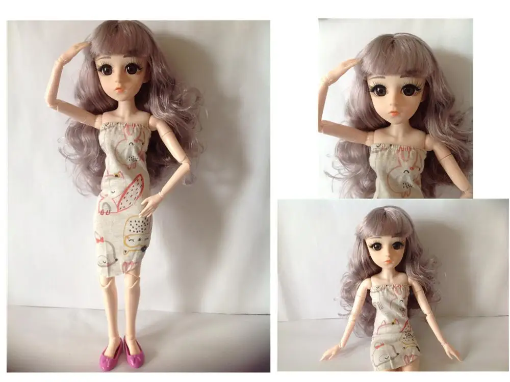 42 см BJD кукла с 24 Подвижные швы женские голые обнаженные куклы тела с 3D глазами кудрявые прямые волосы пластиковая принцесса DIY кукла подарки игрушка для девочек