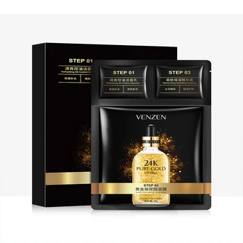 

5 Pieces Gold Hyaluronic Acid Mask Acne Treatment Anti-Aging Moisturizing Oil-control Whitening Pigmentation Corrector