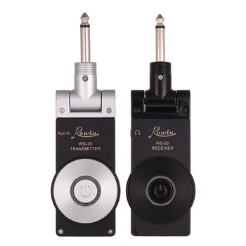 

Rowin WS-20 2.4G Wireless Electric Guitar Transmitter Receiver Set 30 Meters Transmission Range with USB Charging Cable 4 colors