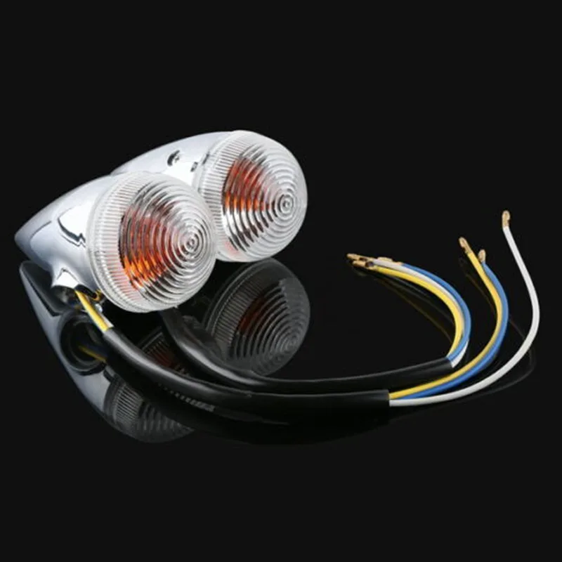 

Motorcycle Chrome Clear Bullet Front Turn Signal For YAMAHA XV1900 2006-2013 2007 2008 2009 2010 2011 2012