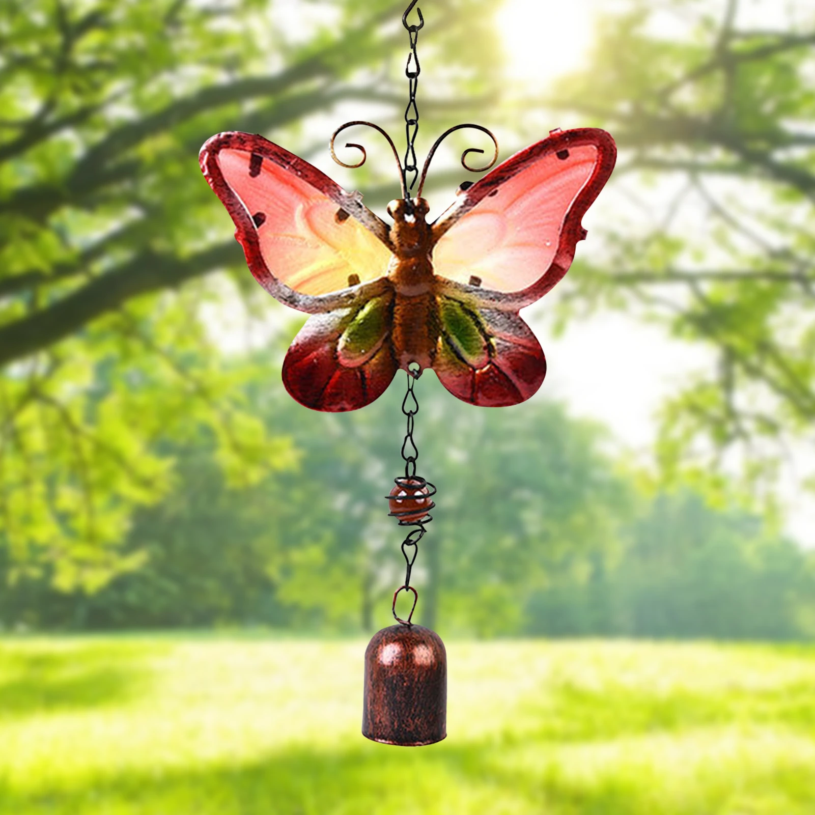 Timbre campanas de viento de mariposa pintada, colgante para exteriores, adornos colgantes jardín, regalos exquisitos|Carrillones y decoraciones colgantes| - AliExpress