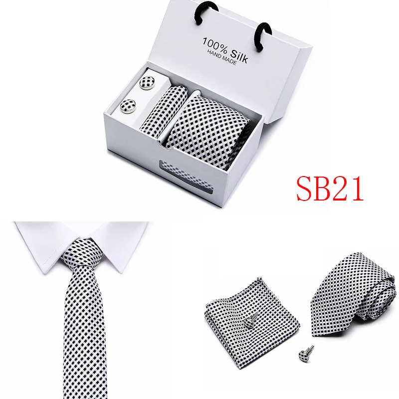 Роскошные брендовые ЖАККАРДОВЫЕ мужские галстуки, наборы для свадебной вечеринки, шелковый галстук в подарочной коробке с запонками, носовой платок