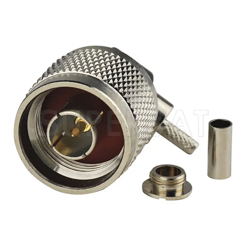 Superbat N Male Right Angle Crimp Nickelplated RF Coaxial Connector for Cable RG316,RG174,RG188