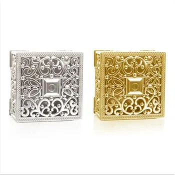 

12pcs Square Candy box creative wedding /baby shower / celebration / birthday party Storage Box Gold Silver Plated Candy Box
