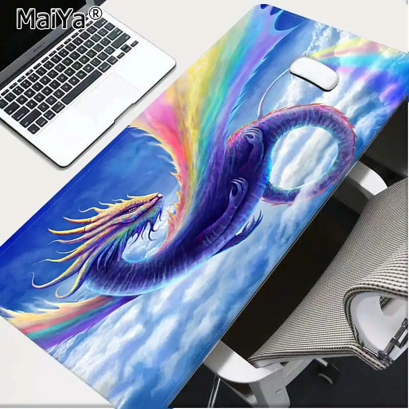 MaiYa rainbow dragon, уникальный Настольный коврик, игровой коврик для мыши, размер для 40x90 см, скоростная версия, игровые коврики