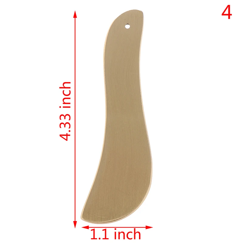 Copper Guasha Scraping Massage Scraper Face Massager Acupuncture Gua Sha Board Acupoint Facial Body Acupuncture Pressure Therapy - Color: 4