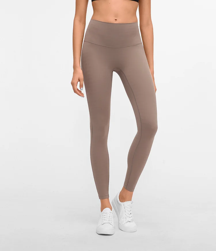 Бесшовные брюки для йоги женские леггинсы с высокой посадкой, прикрывающий живот, леггинсы для фитнеса впитывающие пот и влагу голые ощущения, спортивные штаны для бега