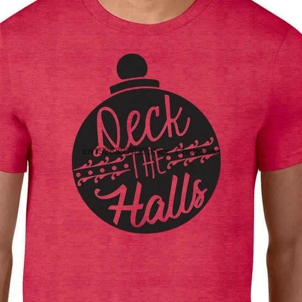 Deck the Halls cute Christmas gift carols tree jingle bells present T-Shirt | Мужская одежда