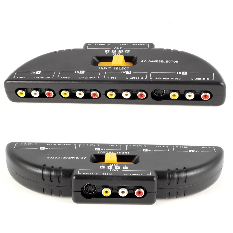 Горячая 4-Way Аудио Видео AV RCA переключатель игры селектор коробка сплиттер черный