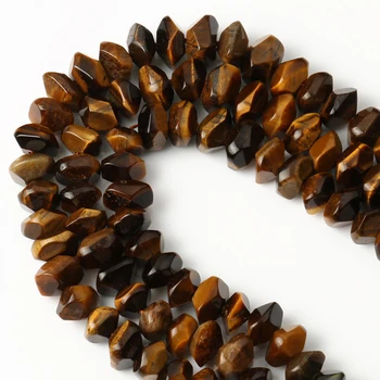 

Irregular Yellow Tiger Eye Stone Beads Natural Faceted Genuine Loose Beads For Jewelry Making DIY Perles Bracelets 7.5inches