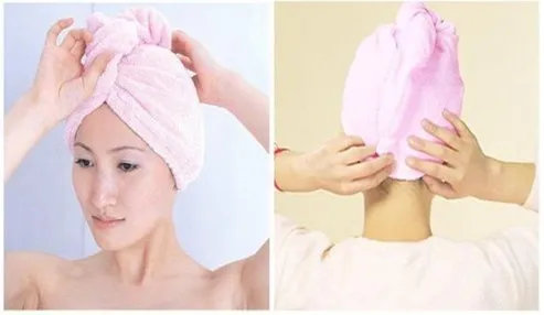 H4f41161e65bb45d5ac021efe485c2933I Absorbent Microfiber Towel Turban Hair-Drying Quick Dry Shower Caps Bathrobe Hat Hair Wraps For Women Random Color 21*51cm Mallzona