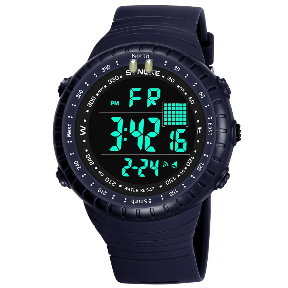 PANARS спортивные мужские цифровые часы модные большие водонепроницаемые светящиеся наручные часы с циферблатом мужские часы для мужчин - Цвет: Blue 9648