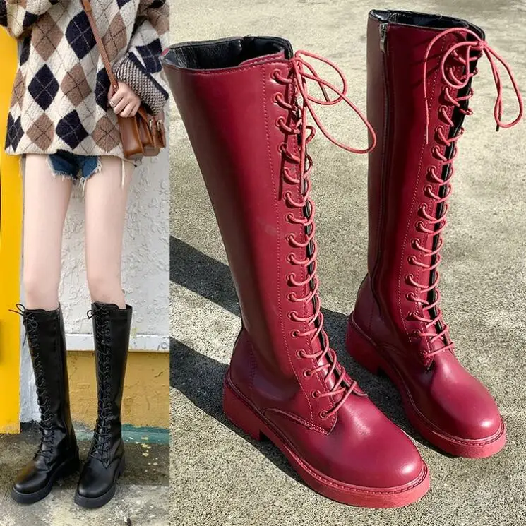 

Knee High Boots Women Shoes Woman Boots Fashion Round Toe PU Zipper High Boots 2019 Winter New Short Fur Warm Black Boots X402