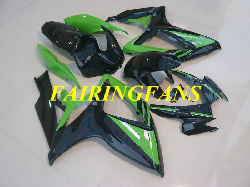 Мотоцикл обтекателя тела для GSXR600 750 K6 06 07 R 600 GSXR750 2006 2007 зелено-черные Обтекатели