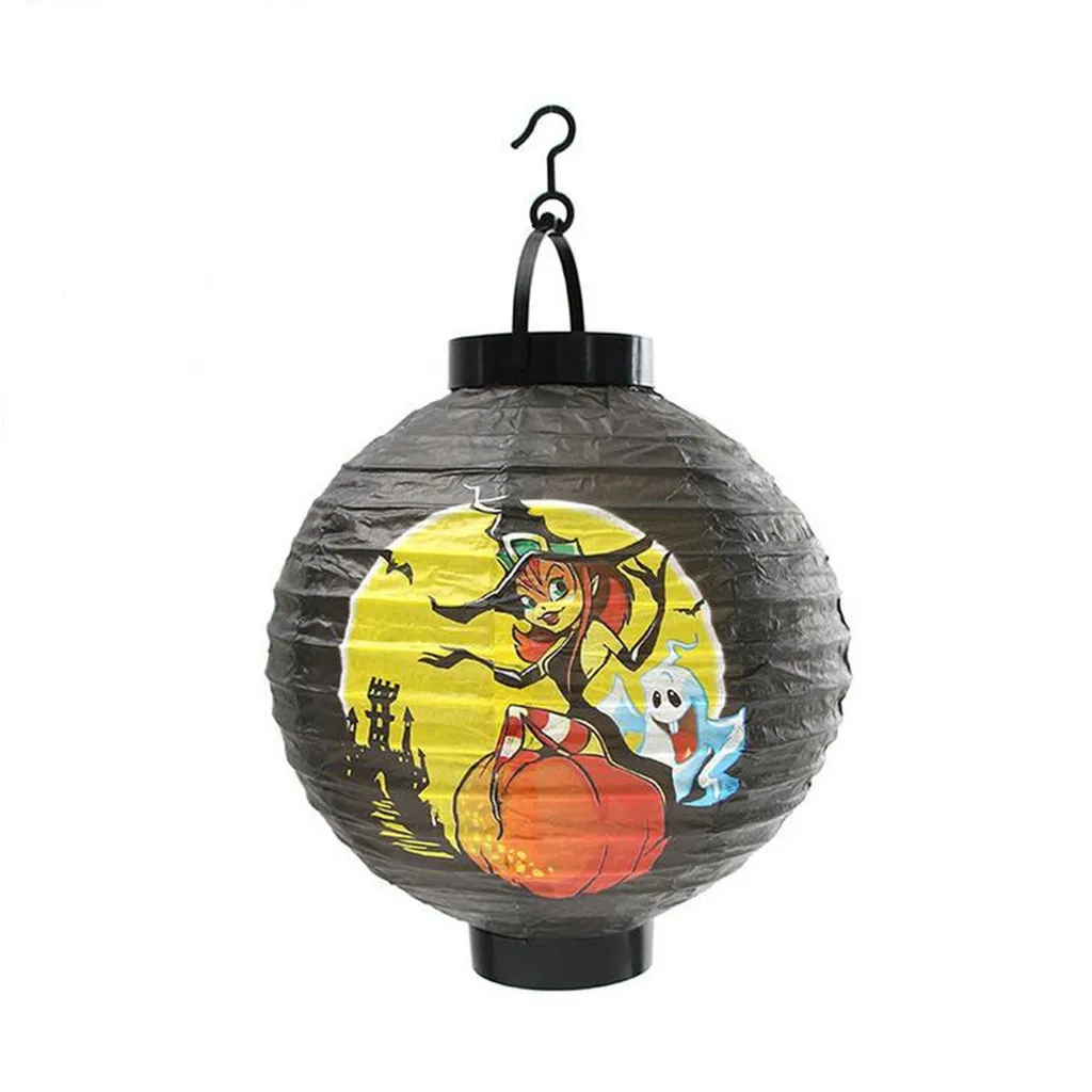 A Halloween Decorations Glowing Paper Lanterns Decorative Props Halloween Paper Lanterns Lighting Halloween decoration home decor - Цвет: A