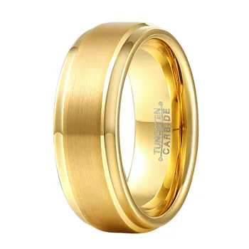 

Wholesale 10pcs 8mm Gold Tungsten Rings for Women Men Classic Wedding Engagement Jewelry Dropshipping Love