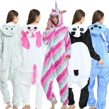 

Unisex Adult Kigurumi Unicorn pajamas New Animal Anime Cosplay Onesie Panda Flannel Women Men Cartoon Cute Warm Sleepwear