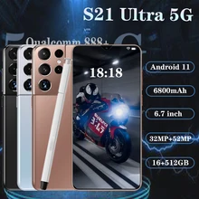 SmartPhone S21 Ultra 5G, téléphone portable, 16 go, 512 go, Qualcomm 888, Android 11, 4G, 5G, pour jeux vidéo 
