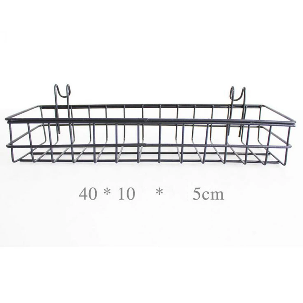 Metal Wire Basket Shelf Rack for Gridwall Grid Panel Wall Mountable Wire Organizer Storage Flower Pot Display Decor