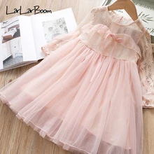 LarLarBoom/платье принцессы для девочек; Новинка года; сезон весна; милое детское кружевное платье с длинными рукавами и цветочной вышивкой для девочек; детское платье принцессы