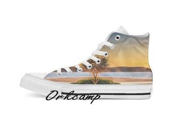 

Woolacombe Custom Casual High Top lace-up Canvas shoes sneakers Drop shipping