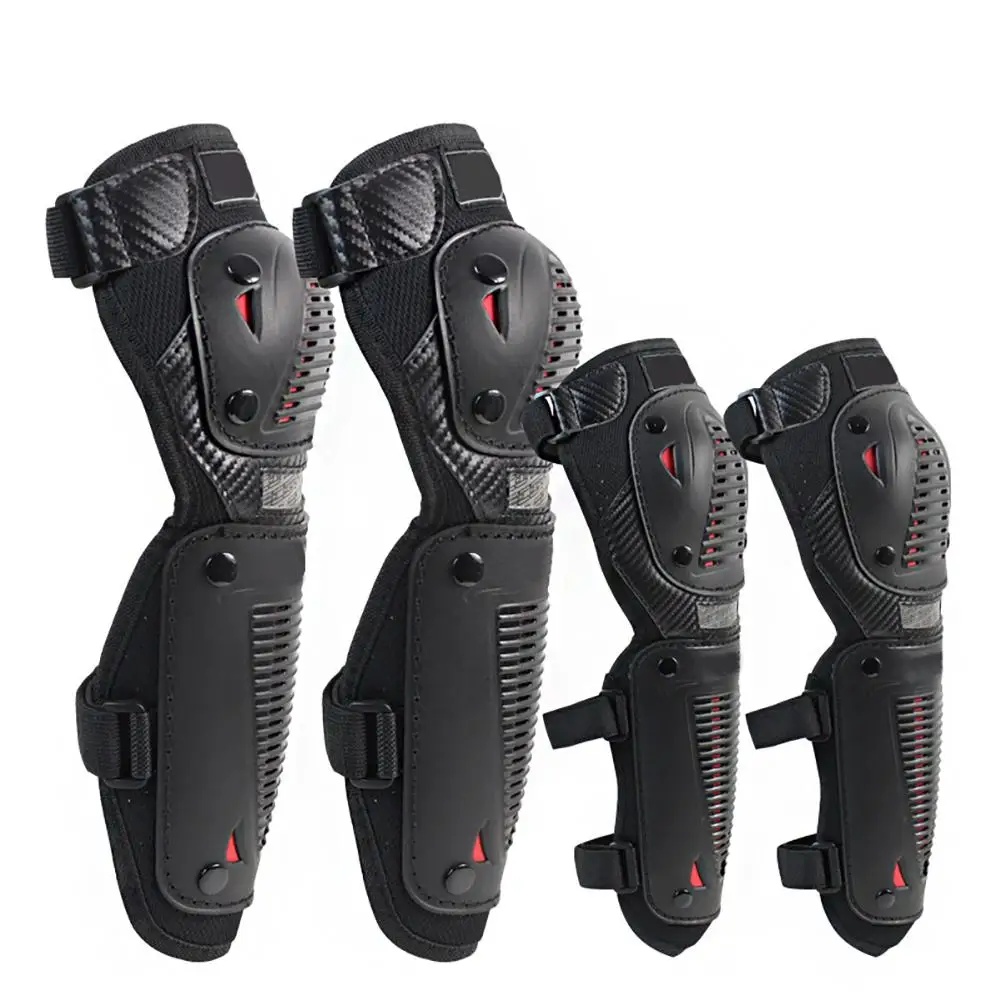 

Motorcycle Elbow and Knee Pads Protection Shin Guards Kneepad Protective Gear 4PCS Off-Road Vehicle Riding Shatter-Resistant Kne