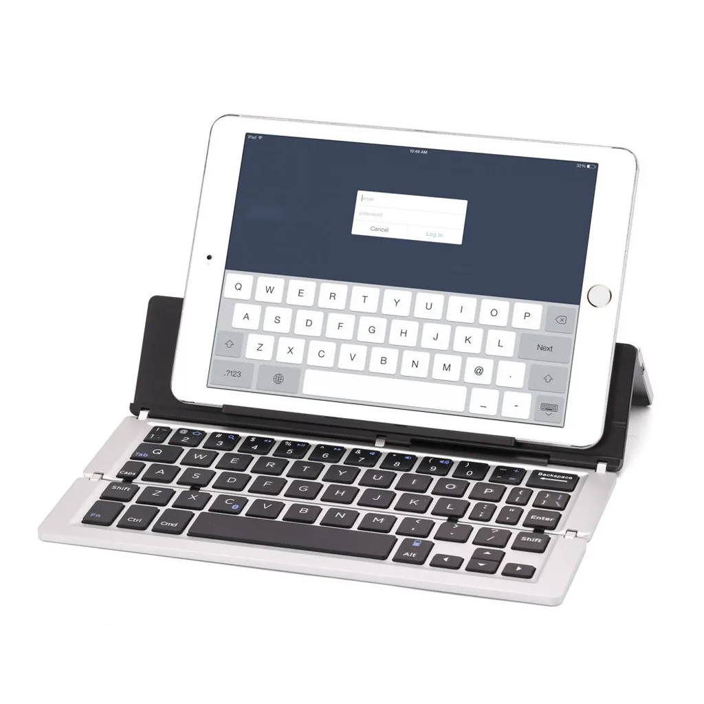 VOBERRY Портативная Алюминиевая Складная Bluetooth клавиатура складная совместима с мобильным телефоном A0538-1 длинная батарея 70 часов 814#2